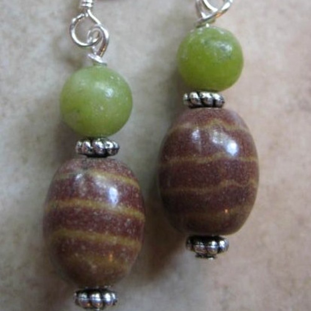 4/$20 Jasper Gemstone Earrings - NWOT